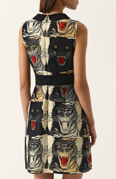 Приталенное платье-миди с принтом GUCCI, арт. 475827/ZJP46, фото 4