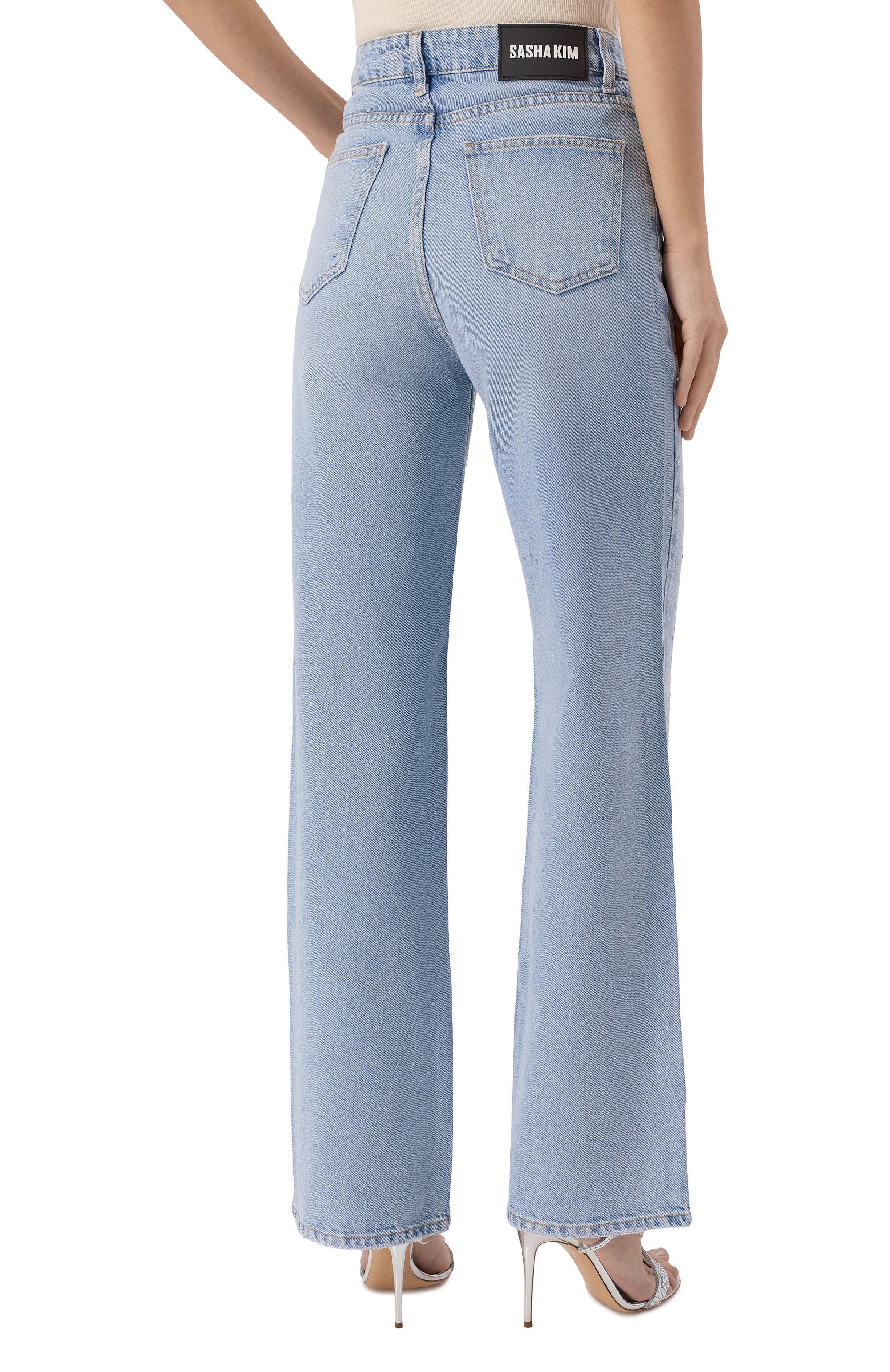 Джинсы с отделкой стразами SASHA KIM, арт. SK-00001792, фото 4