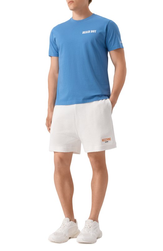Хлопковая футболка MC2 Saint Barth STBM TSHIRT MAN/02359H Голубой  STBM TSHIRT MAN/02359H Фото 2