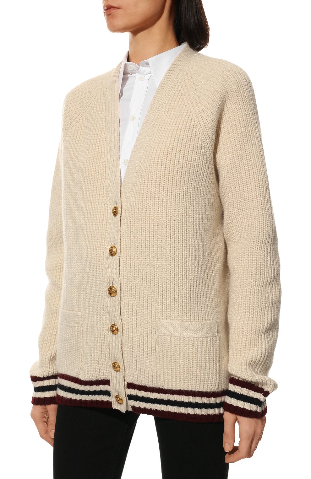 Кашемировый кардиган CELINE светло-бежевого цвета по цене 262500 руб., арт. 2A76P3340, фото 3 Кашемировый кардиган CELINE, арт. 2A76P3340, фото 3