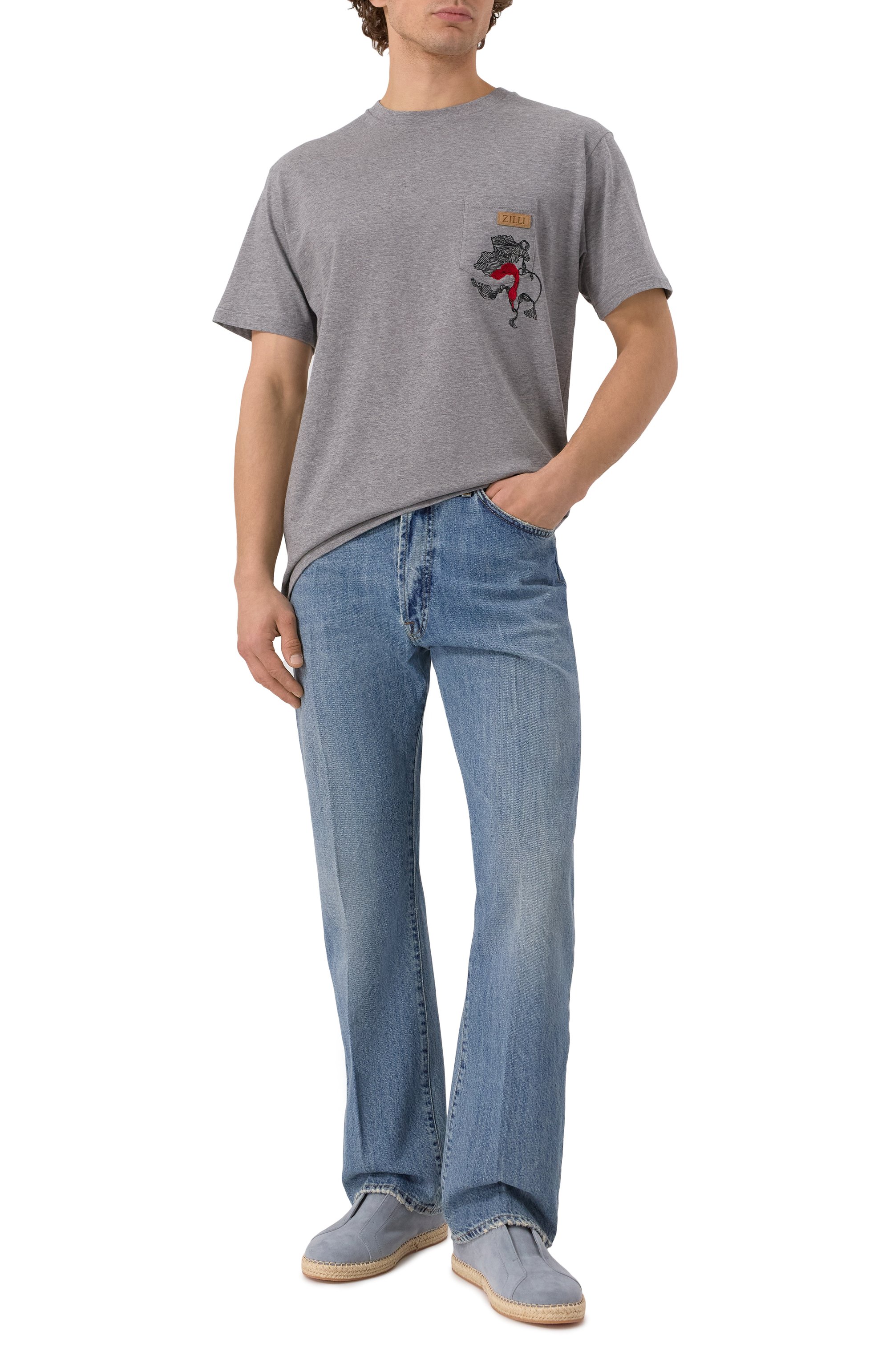 Футболка из хлопка и шелка ZILLI, арт. TSR02LM0107VFWE00, фото 2