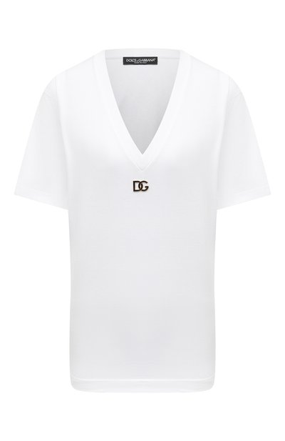 Женская хлопковая футболка DOLCE & GABBANA, арт. F8M65Z/FU7EQ