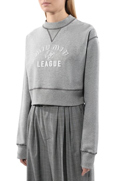 Хлопковый свитшот MIU MIU, арт. MJL779-1Z4H-F0031, фото 3