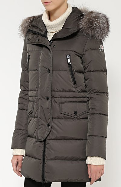 Приталенный стеганый пуховик с меховой отделкой MONCLER, арт. B2-093-49821-25-68065, фото 3