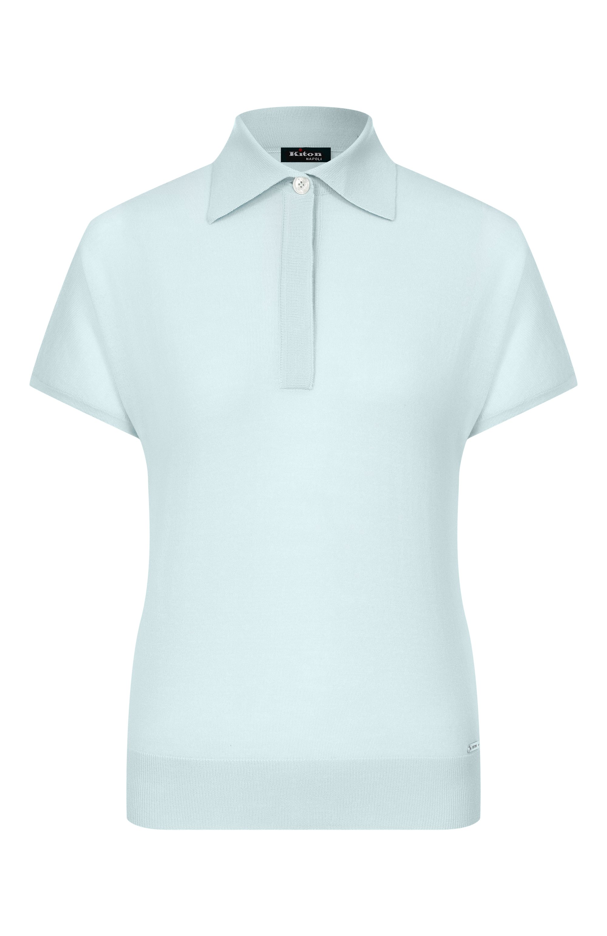 Шерстяное поло KITON голубого цвета по цене 132000 руб., арт. D577171, фото 1 Шерстяное поло KITON, арт. D577171, фото 1