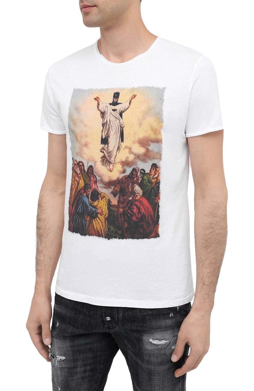 Хлопковая футболка BISIBIGLIO белого цвета по цене 5450 руб., арт. LU JESUS BATMAN, фото 3 Хлопковая футболка BISIBIGLIO, арт. LU JESUS BATMAN, фото 3