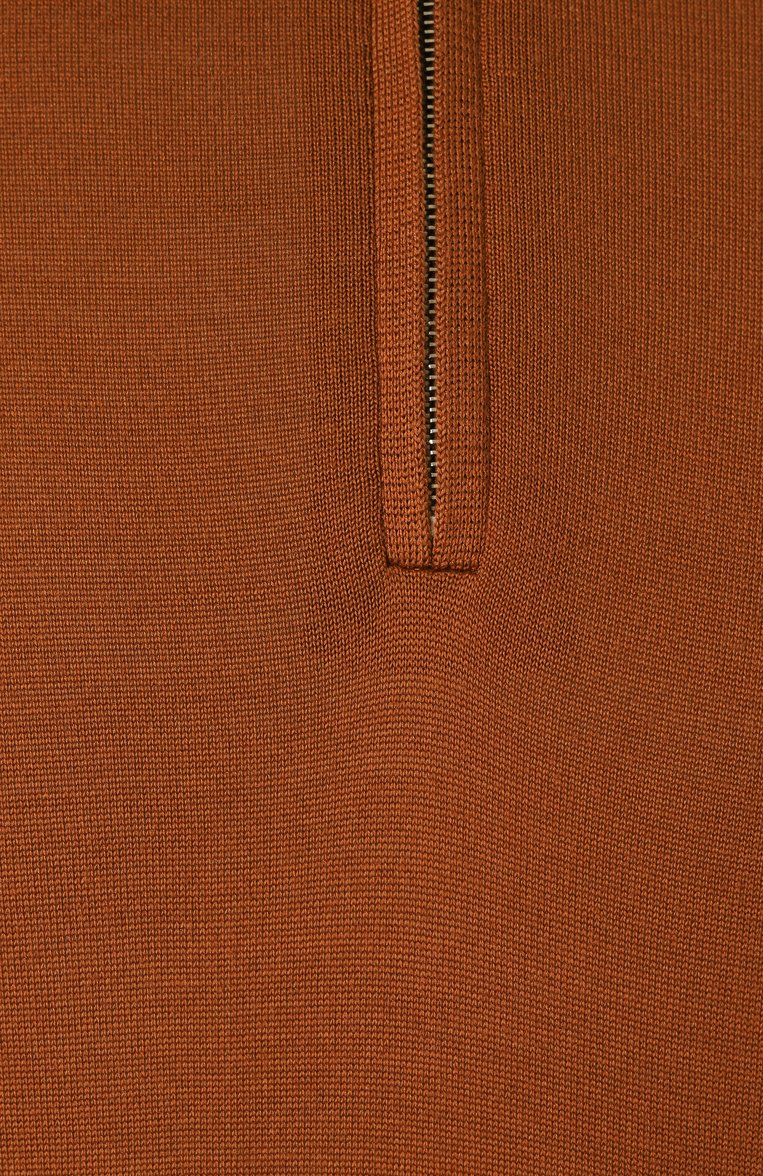Мужское шелковое поло STEFANO RICCI светло-коричневого цвета, арт. K616215P31/F24101 | Фото 6 (Рукава: Короткие; Материал сплава: Проставлено; Материал внешний: Шелк; Драгоценные камни: Проставлено; Длина (для топов): Стандартные; Застежка: Молния; Кросс-КТ: Трикотаж; Стили: Кэжуэл; Принт: Без принта)