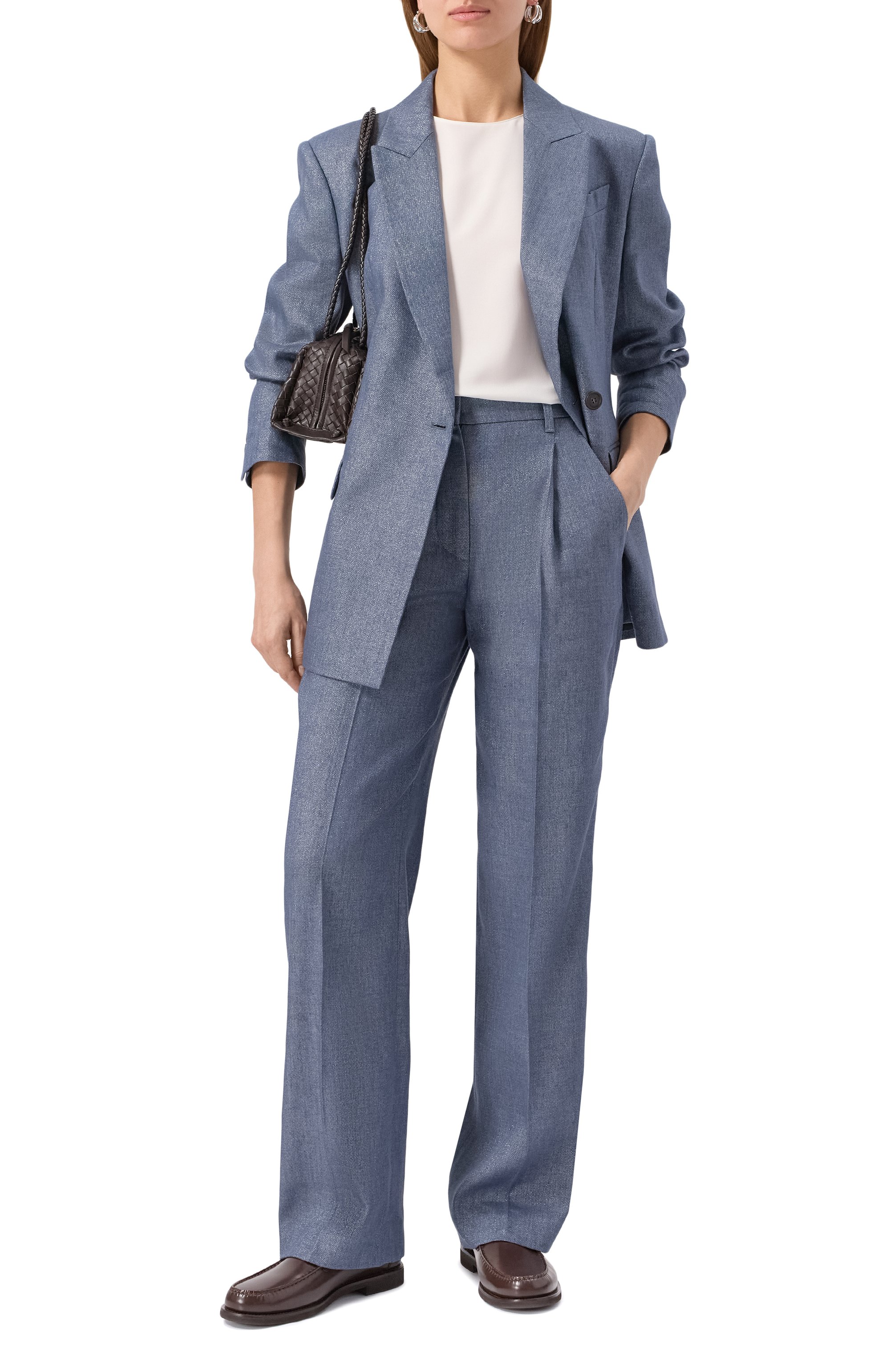 Брюки изо льна и шерсти BRUNELLO CUCINELLI, арт. MP510P9019, фото 2