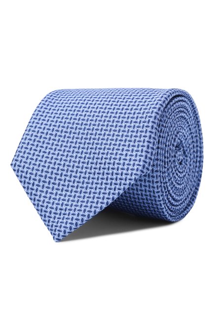Мужской шелковый галстук CORNELIANI голубого цвета, арт. 25U302-2520327 | Фото 1 (Материал: Текстиль, Шелк; Нос: Не проставлено; Материал сплава: Проставлено)