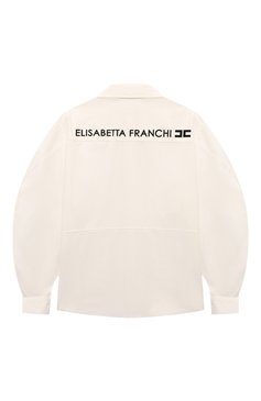 Детское хлопковая рубашка ELISABETTA FRANCHI LA MIA BAMBINA кремвого цвета, арт. EFCA2380/CA235/10A-12A+ | Фото 2 (Драгоценные камни: Проставлено; Материал внешний: Хлопок; Материал сплава: Проставлено; Рукава: Длинные; Девочки-школьная форма: Блузки; Стили: Классический; Ростовка одежда: 13 - 15 лет | 158 см, 12 лет | 152 см, 10 - 11 лет | 140 - 146см)