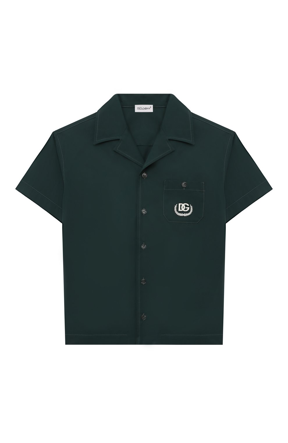Хлопковая рубашка DOLCE & GABBANA темно-зеленого цвета по цене 39950 руб., арт. L43S74/G7N10, фото 1 Хлопковая рубашка DOLCE & GABBANA, арт. L43S74/G7N10, фото 1