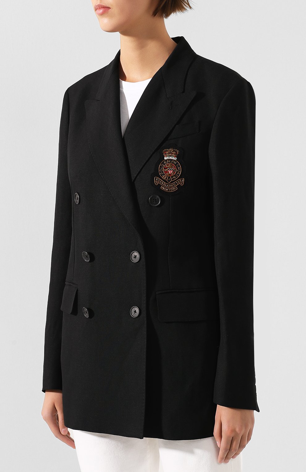 Двубортный жакет POLO RALPH LAUREN черного цвета по цене 84700 руб., арт. 211744442, фото 3 Двубортный жакет POLO RALPH LAUREN, арт. 211744442, фото 3