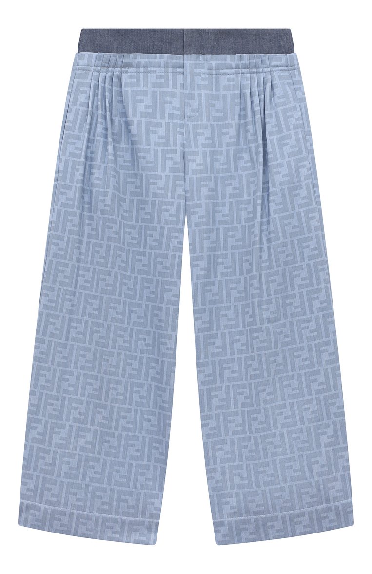 Детские хлопковые брюки FENDI голубого цвета, арт. JFF306/AMIX/8A-12+ | Фото 1 (Нос: Не проставлено; Материал внешний: Хлопок)