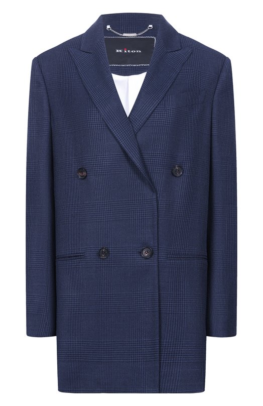 Жакет из кашемира и шелка Kiton D54501K0997G Синий D54501K0997G