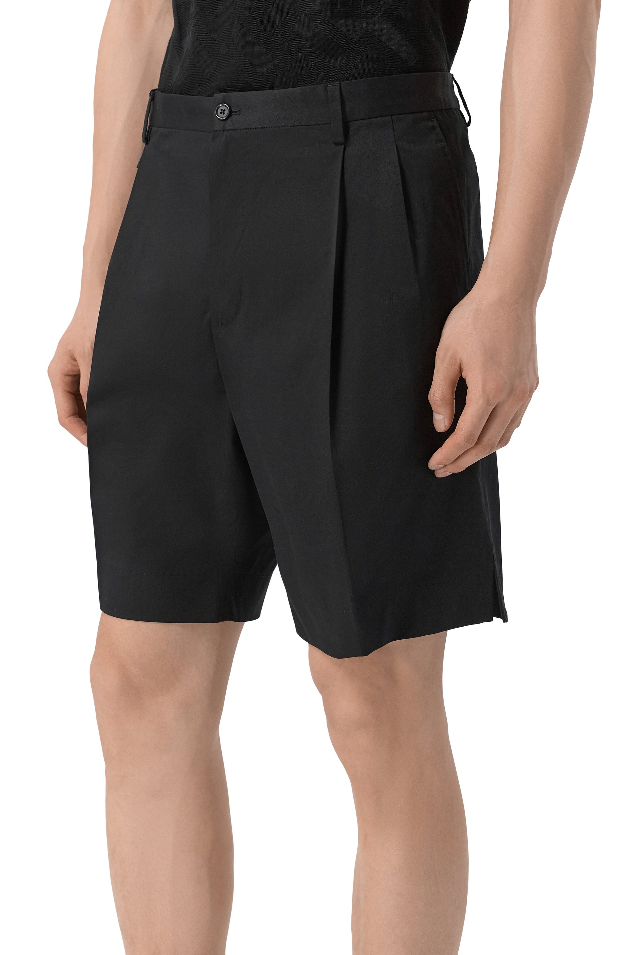 Хлопковые шорты DOLCE & GABBANA черного цвета по цене 72700 руб., арт. GW0MAT/FUFJR, фото 3 Хлопковые шорты DOLCE & GABBANA, арт. GW0MAT/FUFJR, фото 3