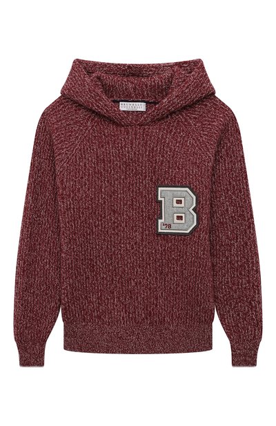 Худи из шерсти и кашемира BRUNELLO CUCINELLI бордового цвета по цене 88000 руб., арт. B36M72909C, фото 1 Худи из шерсти и кашемира BRUNELLO CUCINELLI, арт. B36M72909C, фото 1