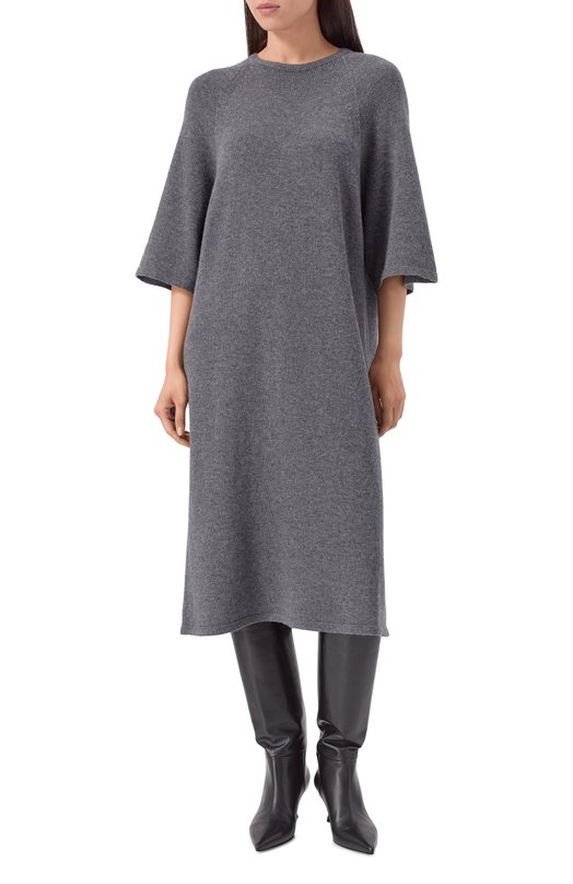 Платье из шерсти и кашемира Emporio Armani EW003196/AF20114/UB115 Серый  EW003196/AF20114/UB115 Фото 3