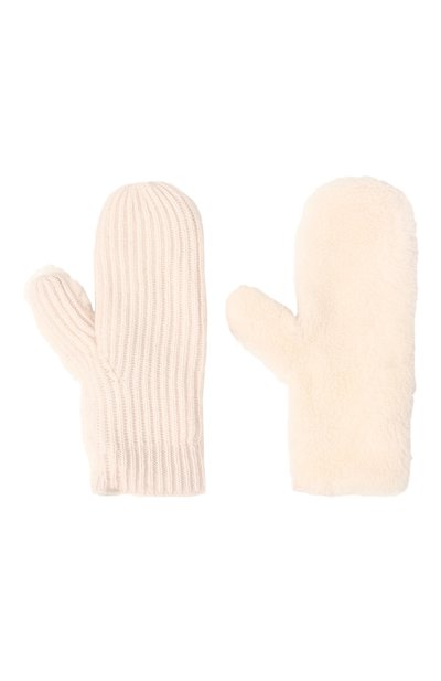 Варежки из шерсти и овчины YVES SALOMON кремового цвета по цене 28250 руб., арт. 23WAA508XXMACL, фото 3 Варежки из шерсти и овчины YVES SALOMON, арт. 23WAA508XXMACL, фото 3