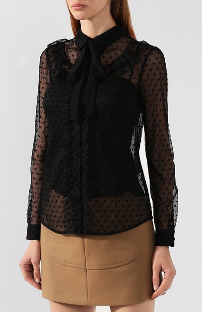 Блузка REDVALENTINO черного цвета по цене 34550 руб., арт. SR0AB00Q/4KN, фото 3 Блузка REDVALENTINO, арт. SR0AB00Q/4KN, фото 3