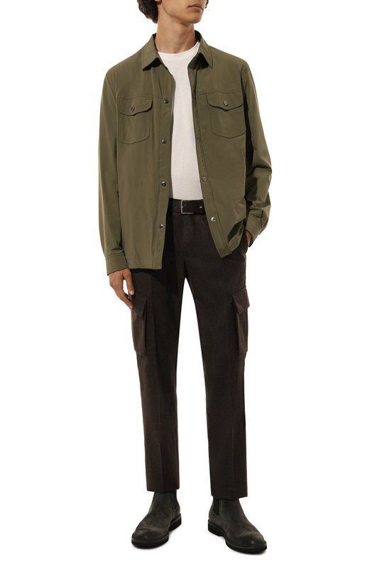 Шерстяные брюки-карго Corneliani 944L02-9418111 Коричневый  944L02-9418111 Фото 2