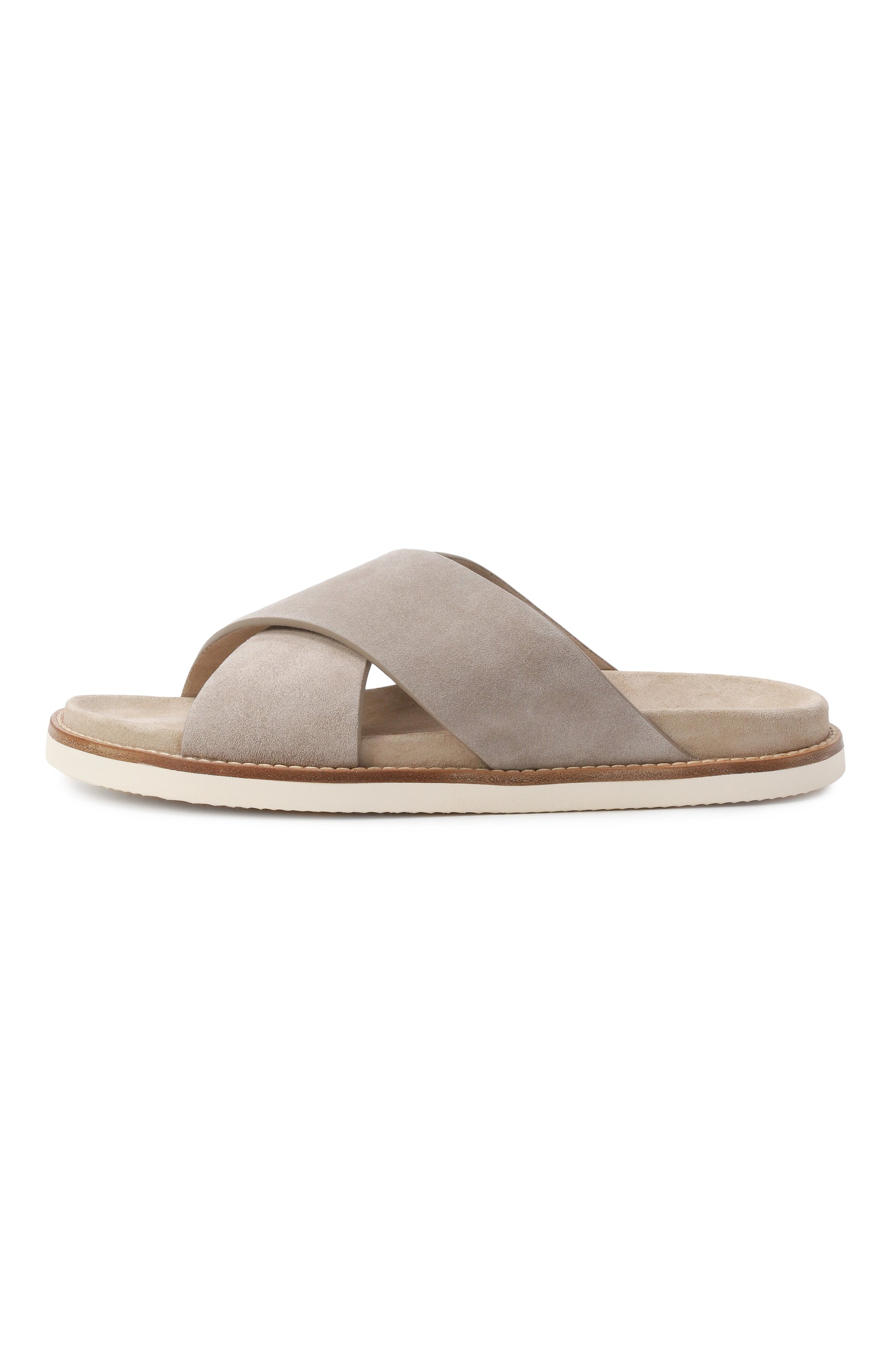 Замшевые шлепанцы cross-over BRUNELLO CUCINELLI, арт. MZUSILY327, фото 4