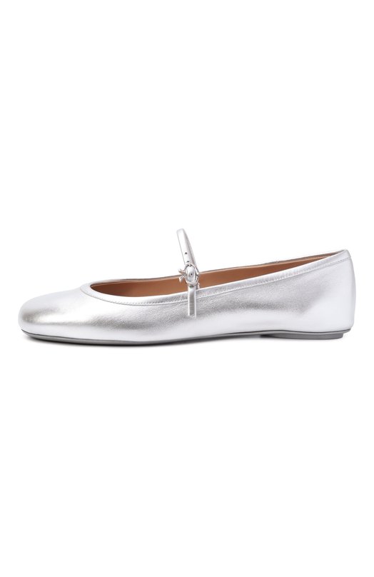 Кожаные балетки Carla Gianvito Rossi G22223.05G0M.NPSARGE Серебряный  G22223.05G0M.NPSARGE Фото 4