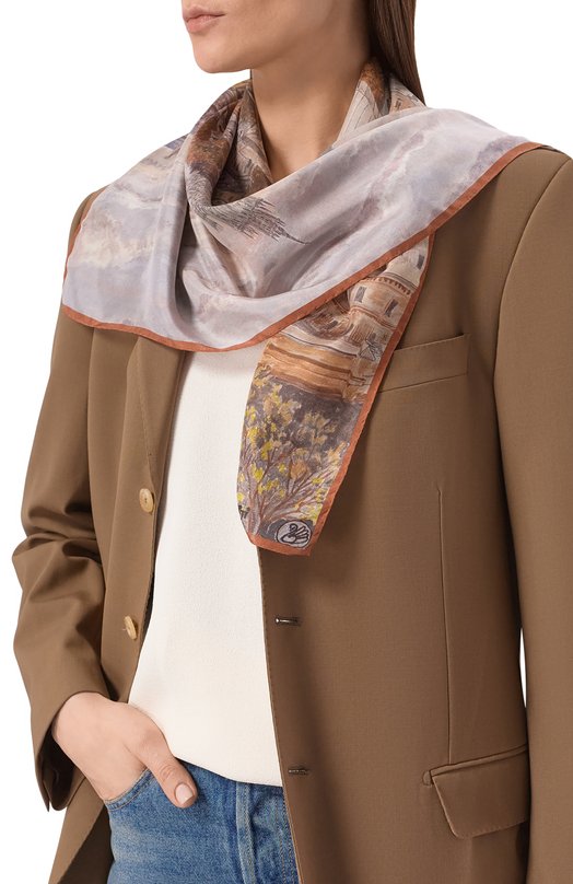 Шелковый платок Ивановская горка Gourji 91170637/62172 Бежевый  91170637/62172 Фото 2
