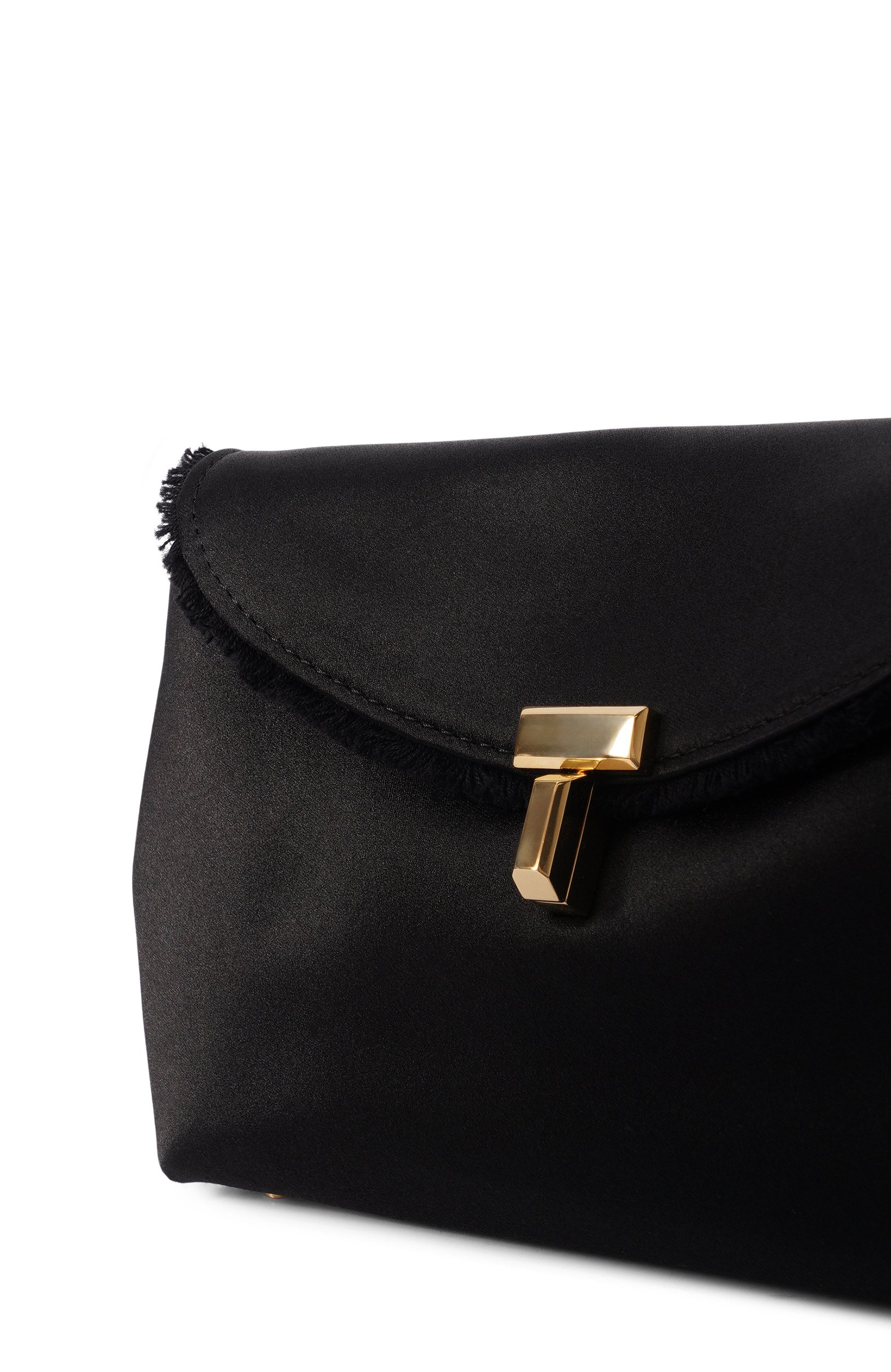 Атласный клатч t-lock mini TOTEME черного цвета по цене 93650 руб., арт. 261-WAL0085-FB0227, фото 6 Атласный клатч t-lock mini TOTEME, арт. 261-WAL0085-FB0227, фото 6