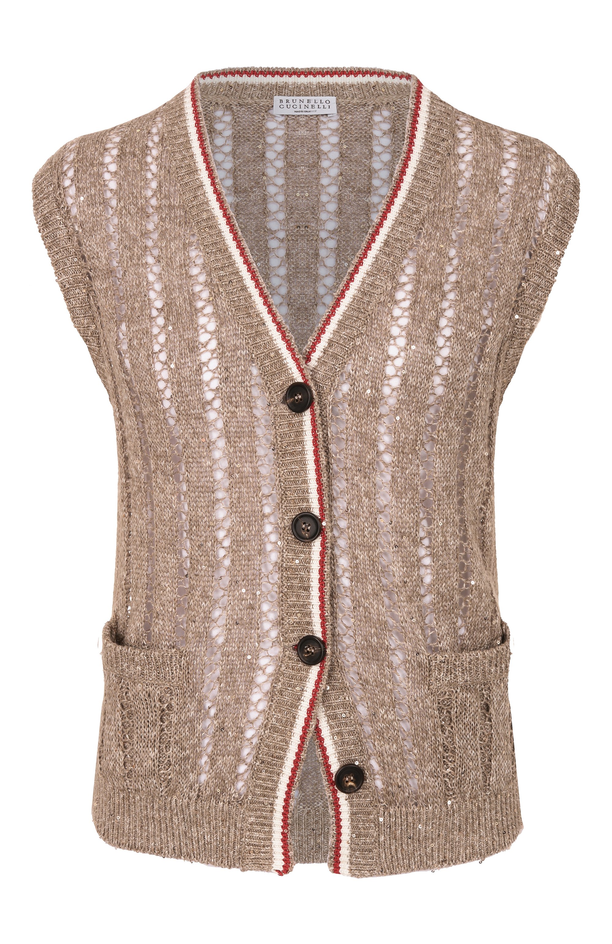 Льняной жилет BRUNELLO CUCINELLI, арт. MC0559426, фото 1