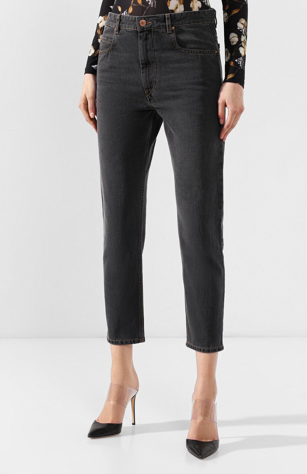 Укороченные джинсы ISABEL MARANT ETOILE черного цвета по цене 23350 руб., арт. PA1135-19P013E/NEA, фото 3 Укороченные джинсы ISABEL MARANT ETOILE, арт. PA1135-19P013E/NEA, фото 3