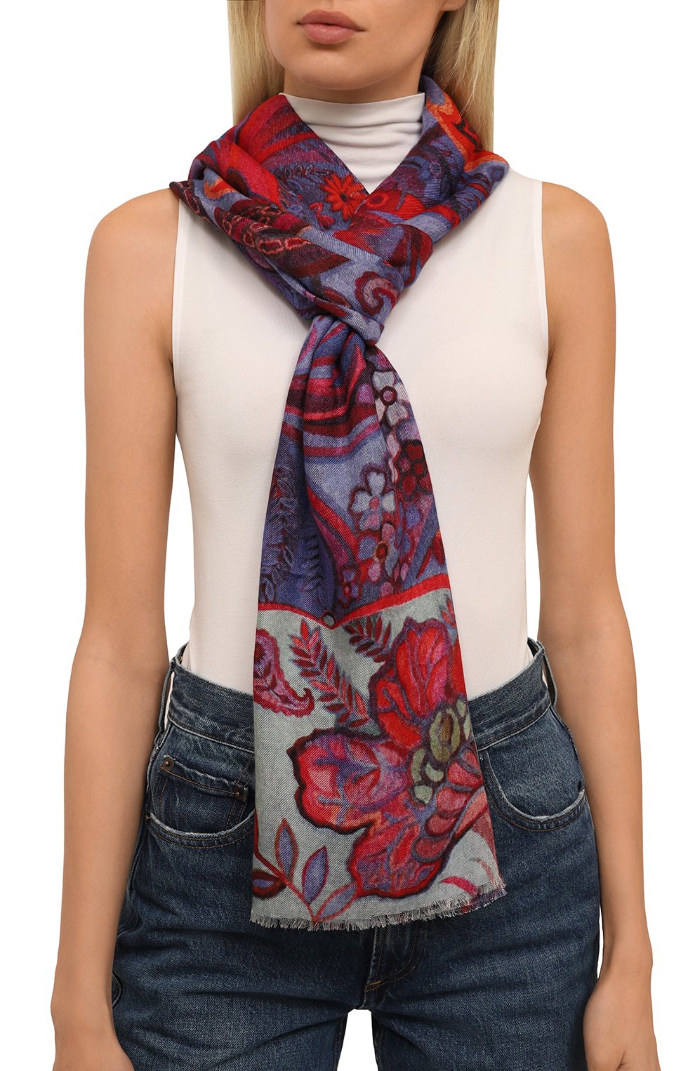 Шаль орнамент цветы GOURJI, арт. 91247422/554472114, фото 2
