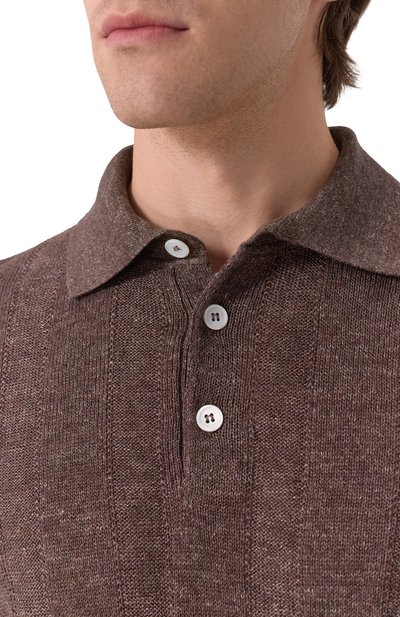 Поло изо льна и хлопка BRUNELLO CUCINELLI, арт. M2L707815, фото 5