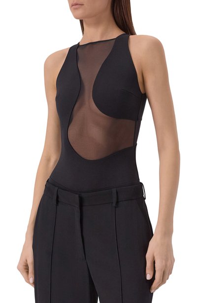 Боди из вискозы UNDRESS CODE черного цвета по цене 18550 руб., арт. FR0NT R0W B0DYSUIT, фото 3 Боди из вискозы UNDRESS CODE, арт. FR0NT R0W B0DYSUIT, фото 3