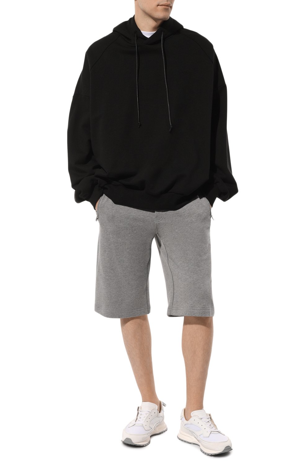 Хлопковые шорты DOLCE & GABBANA серого цвета по цене 51250 руб., арт. GVB7HT/G7F2G, фото 2 Хлопковые шорты DOLCE & GABBANA, арт. GVB7HT/G7F2G, фото 2