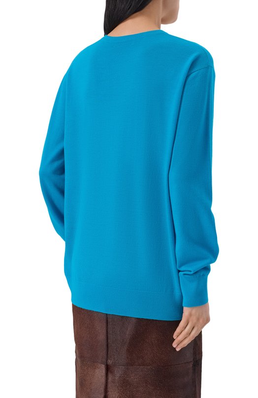 Шерстяной пуловер Dries Van Noten 011204/3700 Голубой  011204/3700 Фото 4