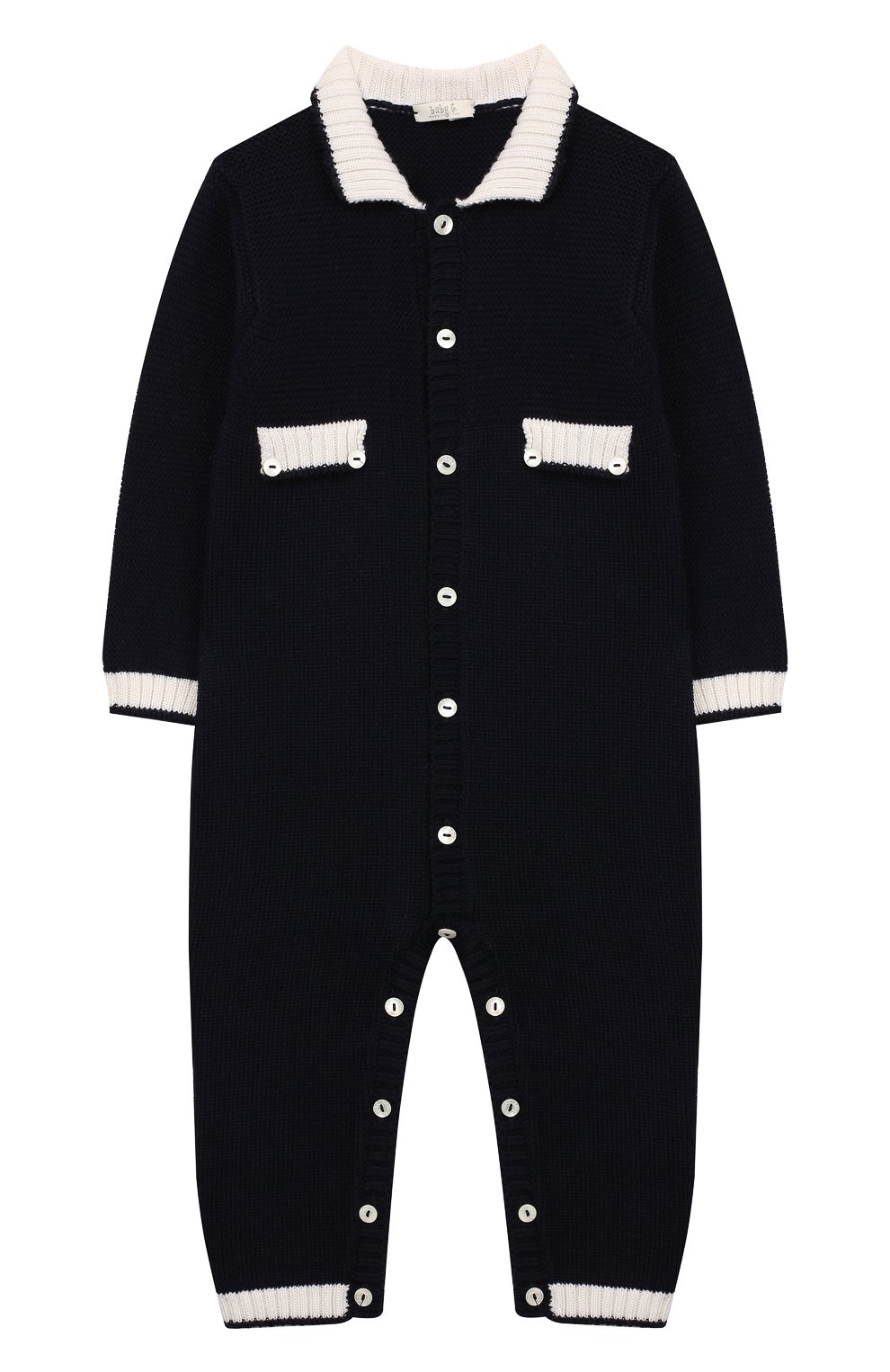 Шерстяной комбинезон BABY T темно-синего цвета по цене 10650 руб., арт. 19AI021T/1M-12M, фото 1 Шерстяной комбинезон BABY T, арт. 19AI021T/1M-12M, фото 1