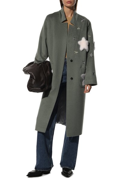 Пальто с отделкой из меха норки SEVEN LAB, арт. CGLORIS-007.2 olive, фото 2