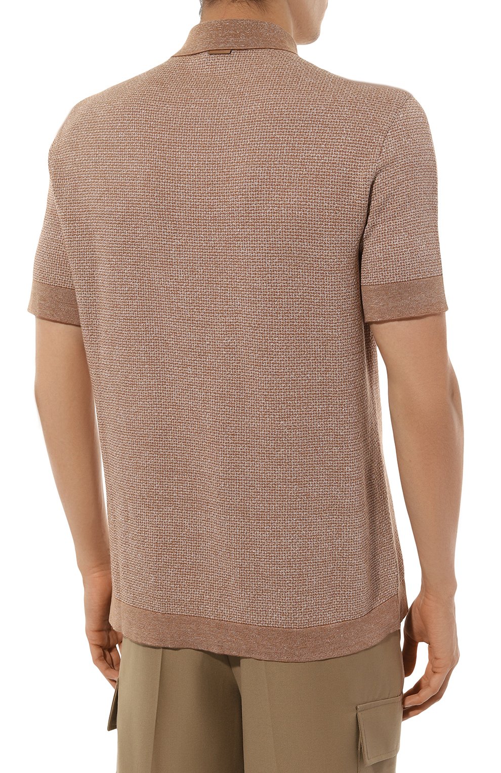Поло из хлопка и льна ZEGNA, арт. UD372A7/D727, фото 4