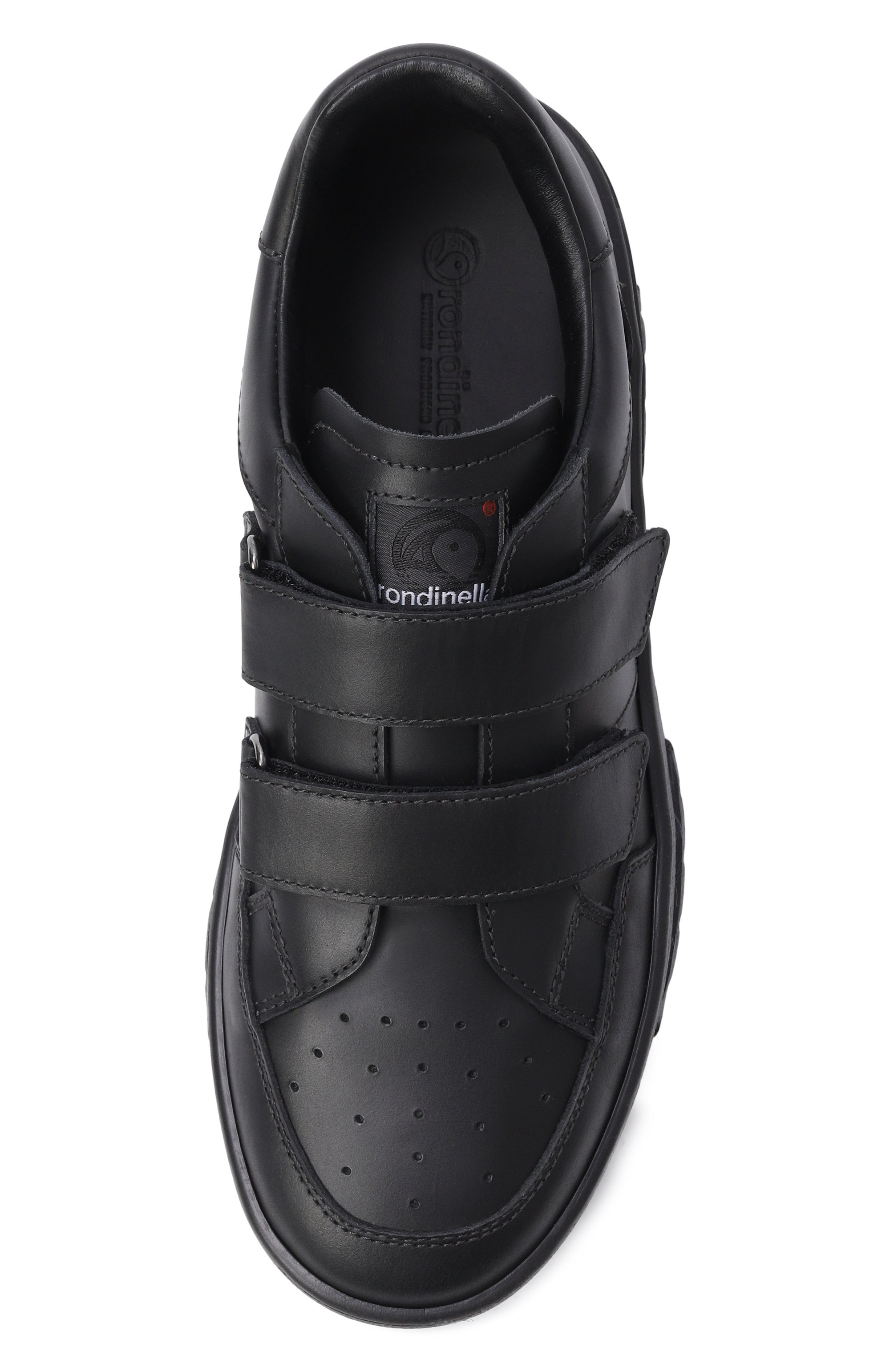 Кожаные кеды RONDINELLA черного цвета по цене 23150 руб., арт. 12271-1 (I)/LEATHER, фото 4 Кожаные кеды RONDINELLA, арт. 12271-1 (I)/LEATHER, фото 4