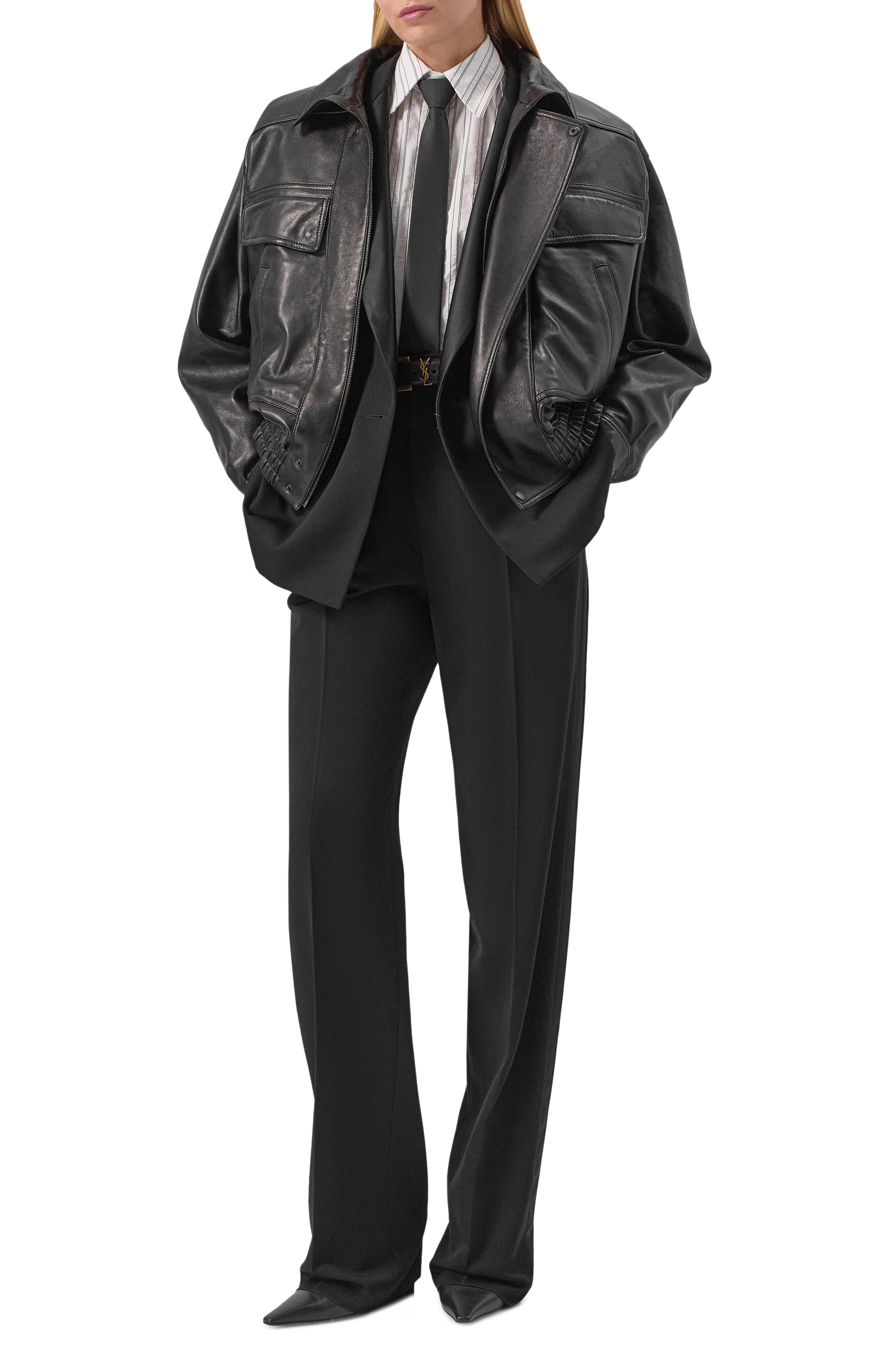 Кожаный бомбер SAINT LAURENT, арт. 836515/YCNU2, фото 2