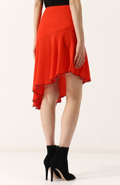 Однотонная шелковая юбка-миди асимметричного кроя  SONIA RYKIEL, арт. 19405216-47, фото 4