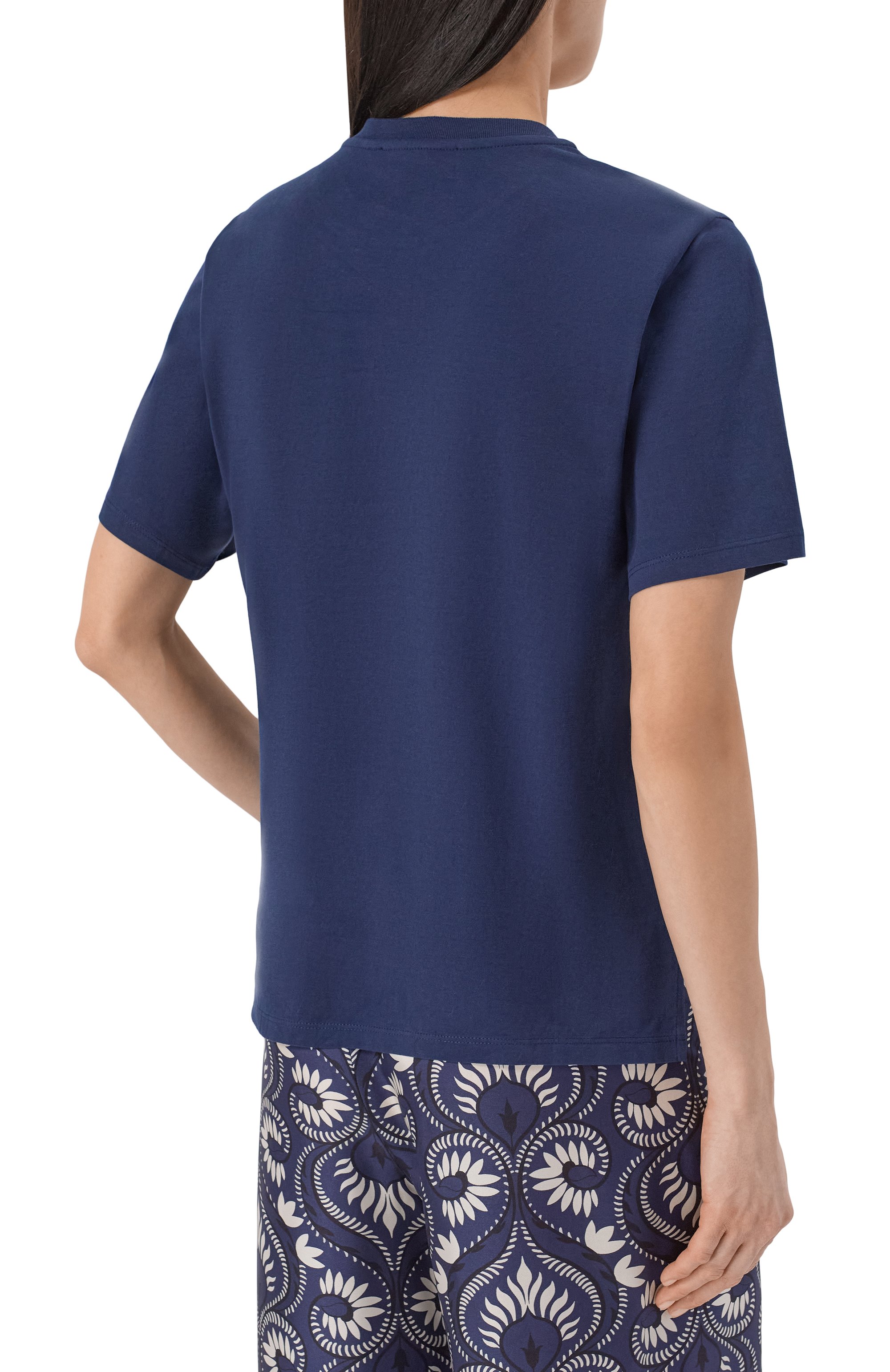 Хлопковая футболка WEEKEND MAX MARA синего цвета по цене 10450 руб., арт. WKDVENAC0, фото 4 Хлопковая футболка WEEKEND MAX MARA, арт. WKDVENAC0, фото 4