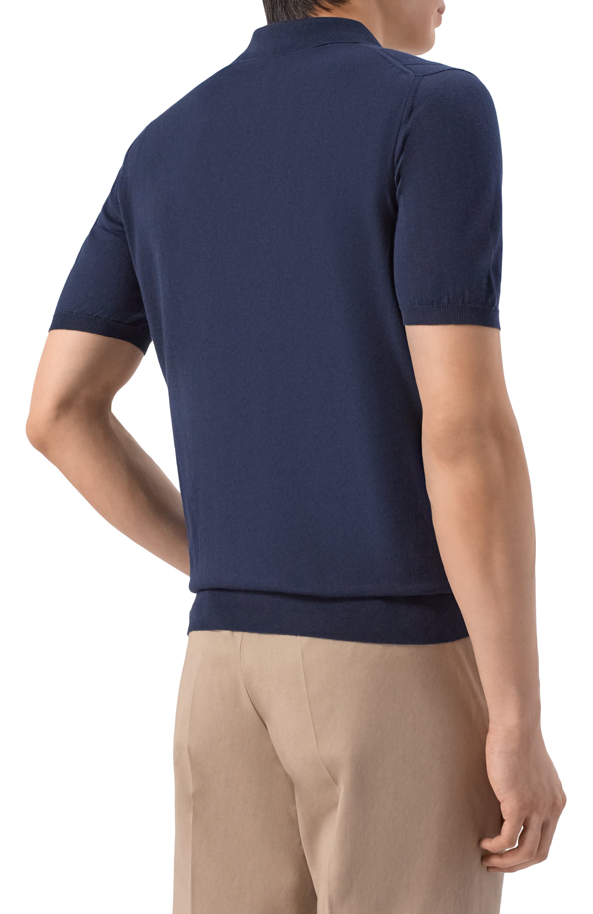 Хлопковое поло KITON темно-синего цвета по цене 199500 руб., арт. UMK0707, фото 4 Хлопковое поло KITON, арт. UMK0707, фото 4