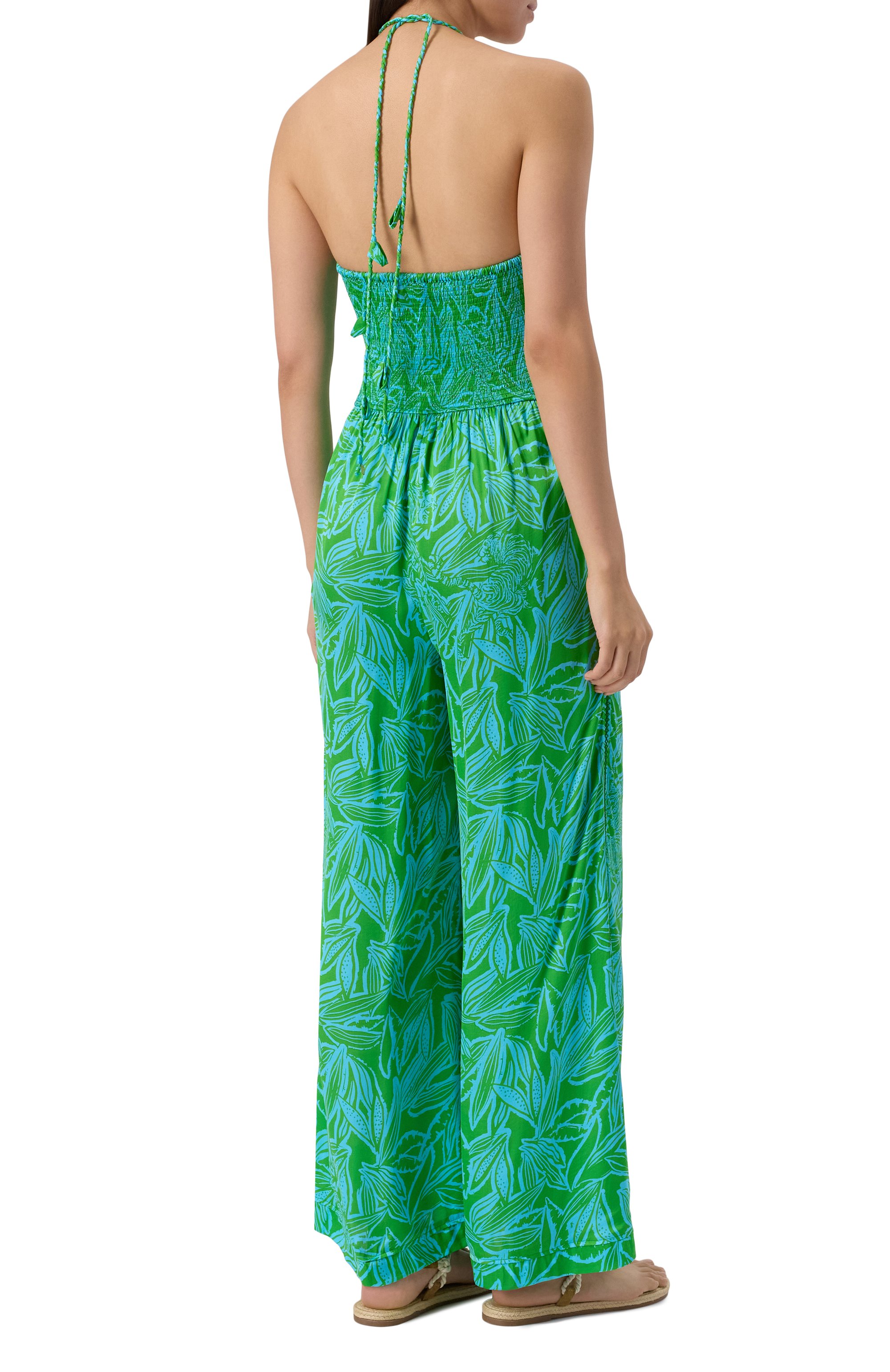 Комбинезон из вискозы POUPETTE ST BARTH зеленого цвета по цене 49250 руб., арт. W5CR250GPET, фото 4 Комбинезон из вискозы POUPETTE ST BARTH, арт. W5CR250GPET, фото 4