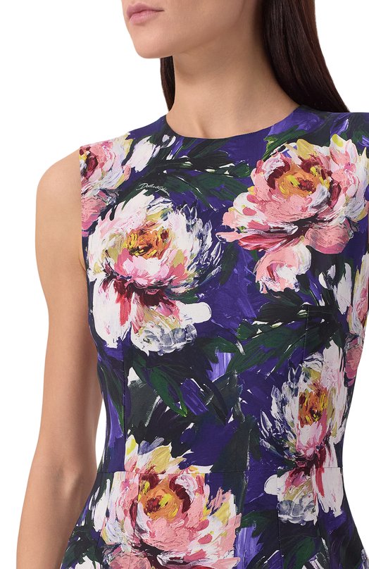 Платье из вискозы Dolce & Gabbana F6EAKT/FSIBD Фиолетовый  F6EAKT/FSIBD Фото 5