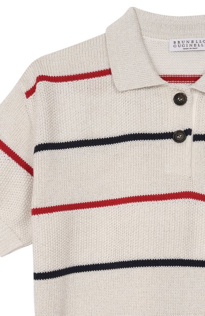 Поло из хлопка и вискозы BRUNELLO CUCINELLI, арт. BSNM74015A, фото 3