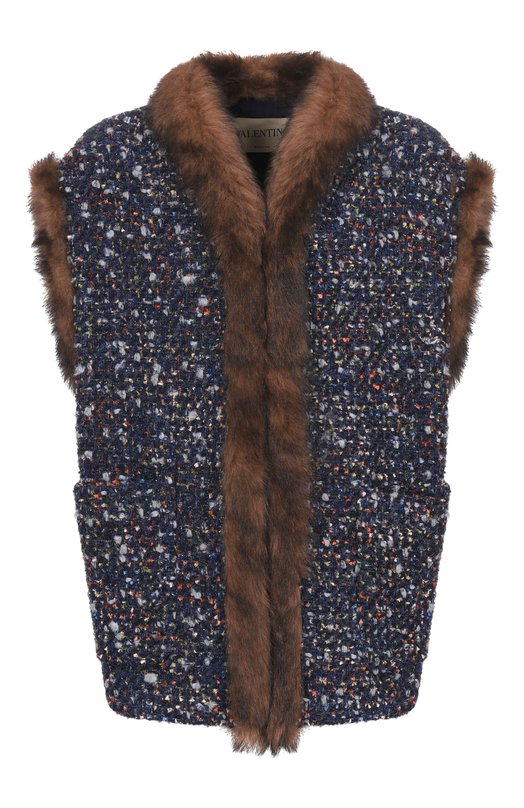 Жилет с отделкой из ягненка Valentino 8B3CF0T0/9WT Синий 8B3CF0T0/9WT