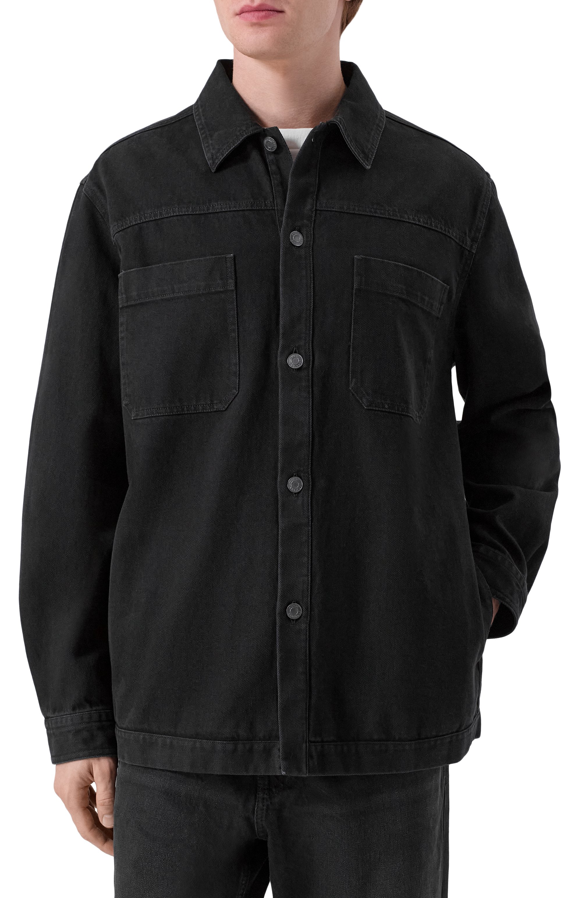 Джинсовая рубашка HUGO темно-серого цвета по цене 19950 руб., арт. 50549765, фото 3 Джинсовая рубашка HUGO, арт. 50549765, фото 3