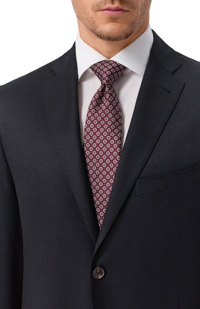 Шелковый галстук CANALI бордового цвета по цене 23150 руб., арт. 18/HJ04489, фото 2 Шелковый галстук CANALI, арт. 18/HJ04489, фото 2