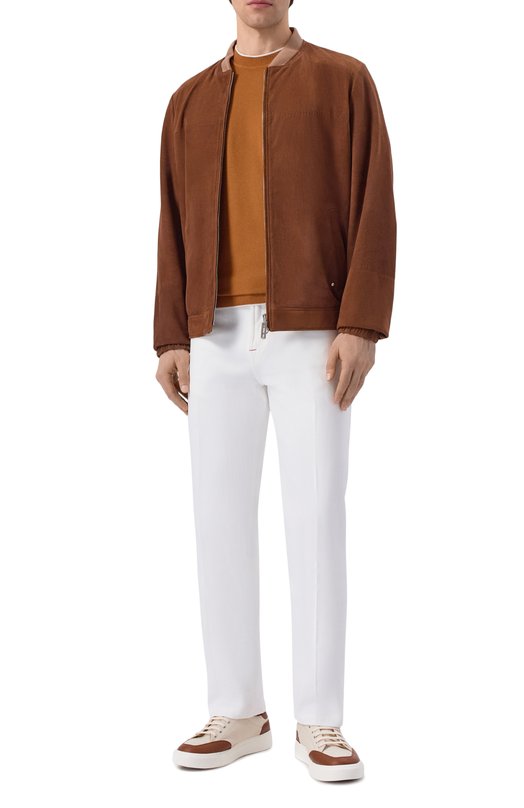 Хлопковый джемпер Kiton UMM0762 Коричневый  UMM0762 Фото 2